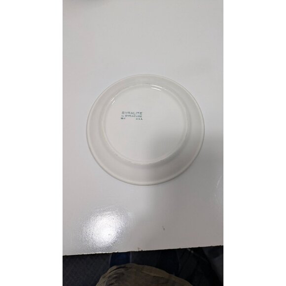 Syracuse Syralite Bread Plate Yellow Brown Geometric Vintage Restaurant Ware USA - Picture 4 of 5